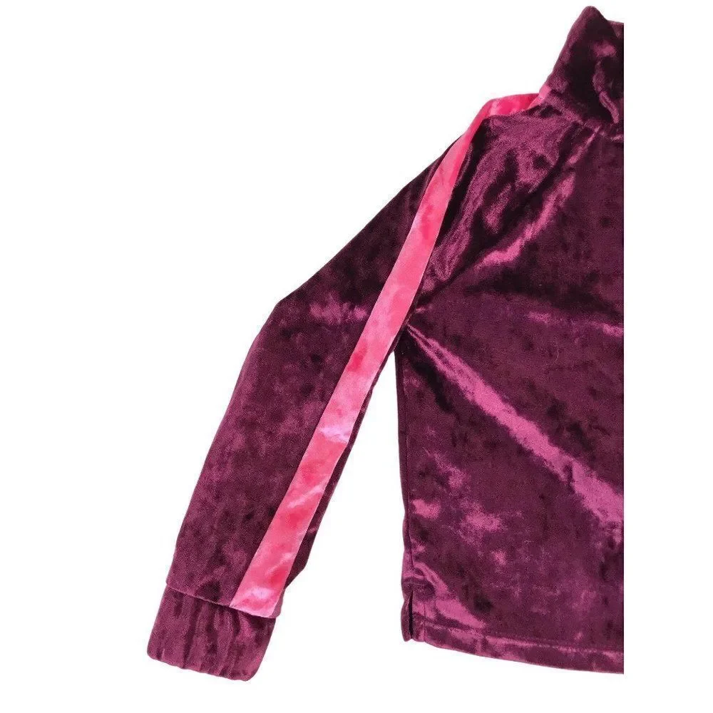 Nike Toddler Dark Pink Velour Zip Front Logo Jacket Size 2T